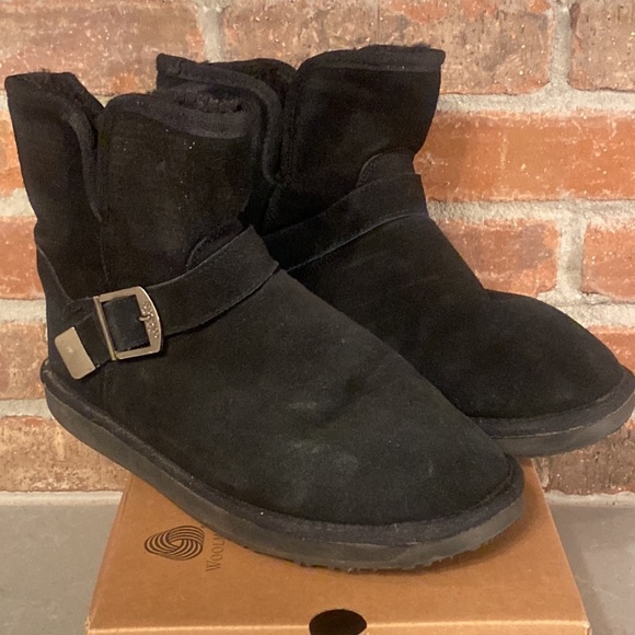 Booroo black suede ankle slip on boots Sz 9 - Picture 2 of 9